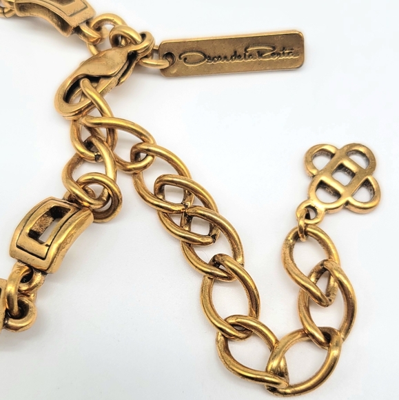 Oscar de la Renta Diamond Swarovski Crystal Square Cluster Statement Necklace - Picture 13 of 14